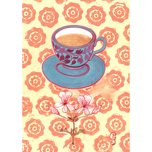 Tea & Geraniums - Art Print