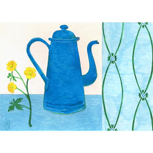 Buttercup & Coffee Pot - Art Print