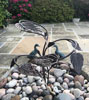 copper hosta water feature in a pebble pool - by Gary Pickles of Metallic Garden